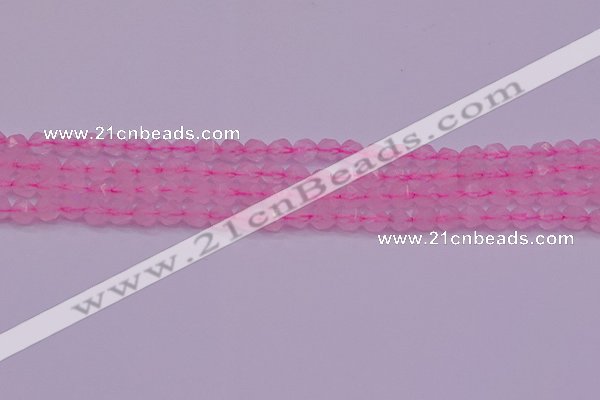 CNG5481 15.5 inches 6mm faceted nuggets rose quartz beads