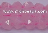 CNG5483 15.5 inches 10mm faceted nuggets rose quartz beads