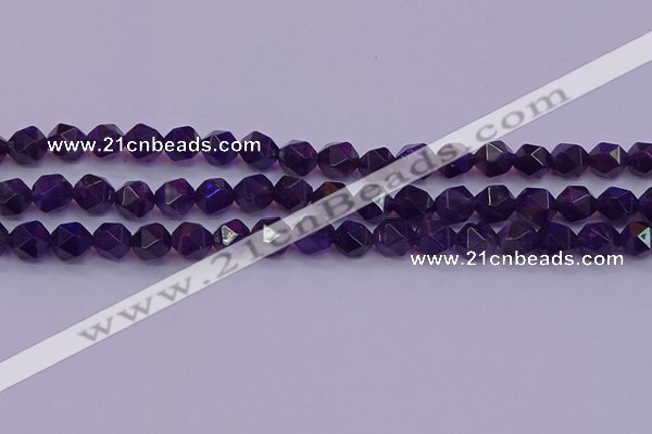 CNG5493 15.5 inches 10mm faceted nuggets amethyst gemstone beads