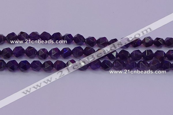 CNG5494 15.5 inches 12mm faceted nuggets amethyst gemstone beads