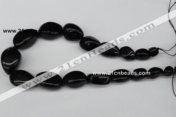 CNG55 15.5 inches 10*12mm - 20*35mm nuggets black agate beads