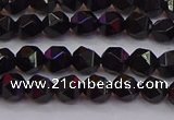 CNG5501 15.5 inches 6mm faceted nuggets black agate beads