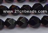 CNG5503 15.5 inches 10mm faceted nuggets black agate beads