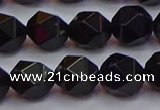 CNG5504 15.5 inches 12mm faceted nuggets black agate beads