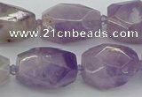 CNG5510 12*16mm - 15*25mm faceted nuggets lavender amethyst beads