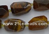 CNG5512 12*16mm - 15*25mm faceted nuggets yellow tiger eye beads