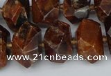 CNG5517 12*16mm - 15*20mm faceted nuggets orange garnet beads