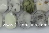 CNG5520 12*16mm - 15*20mm faceted nuggets white opal gemstone beads