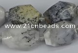 CNG5521 12*16mm - 15*25mm faceted nuggets white opal gemstone beads