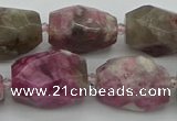 CNG5523 12*16mm - 15*25mm faceted nuggets pink tourmaline beads