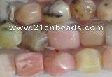 CNG556 15.5 inches 8*10mm nuggets pink opal gemstone beads