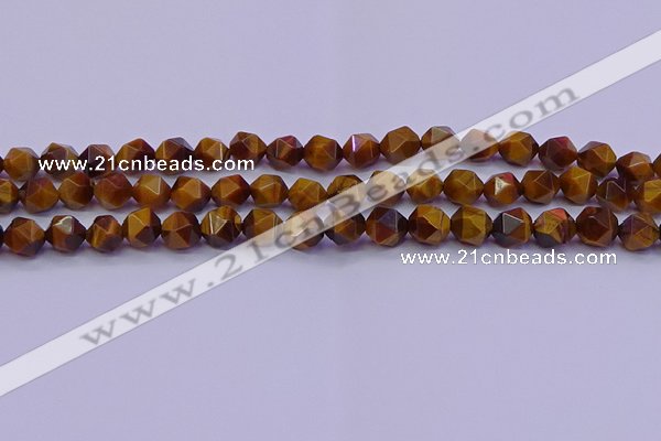 CNG5576 15.5 inches 6mm faceted nuggets yellow tiger eye beads