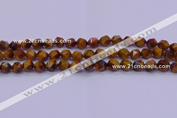 CNG5577 15.5 inches 8mm faceted nuggets yellow tiger eye beads