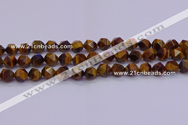 CNG5578 15.5 inches 10mm faceted nuggets yellow tiger eye beads