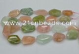 CNG5591 15.5 inches 22*28mm - 25*35mm faceted freeform morganite beads