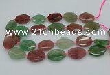 CNG5596 20*25mm - 25*35mm faceted freeform mixed strawberry quartz beads