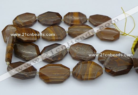 CNG5597 20*30mm - 35*45mm faceted freeform tiger iron beads