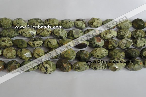 CNG560 15.5 inches 14*20mm faceted nuggets rhyolite gemstone beads