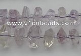 CNG5600 15.5 inches 6*16mm - 8*18mm faceted nuggets amethyst beads