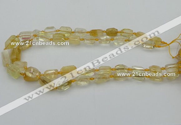 CNG5604 15.5 inches 8*12mm - 13*18mm faceted nuggets citrine beads