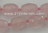 CNG5608 15.5 inches 10*14mm - 13*18mm faceted nuggets rose quartz beads