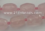 CNG5608 15.5 inches 10*14mm - 13*18mm faceted nuggets rose quartz beads