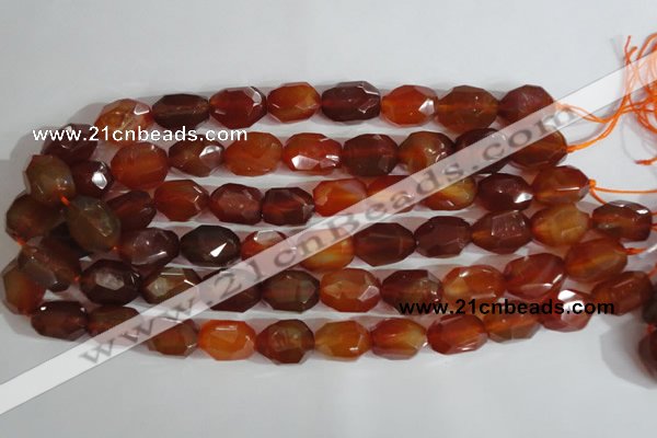 CNG561 15.5 inches 14*20mm faceted nuggets red agate beads