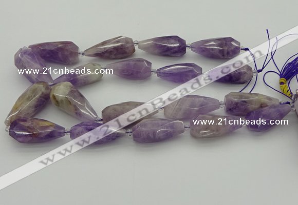 CNG5611 15*35mm - 18*45mm faceted teardrop lavender amethyst beads