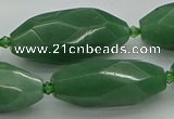 CNG5614 15.5 inches 15*35mm - 18*40mm faceted rice green aventurine beads