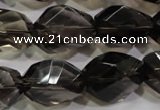 CNG562 15.5 inches 15*20mm faceted nuggets smoky quartz beads