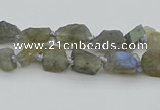 CNG5620 6*9mm - 10*16mm nuggets labradorite gemstone beads