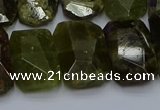 CNG5624 15.5 inches 15*20mm - 18*25mm faceted freeform green garnet beads