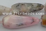 CNG5634 15.5 inches 15*35mm - 18*45mm faceted teardrop pink opal beads