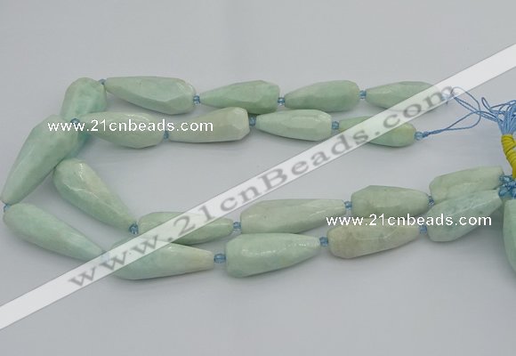 CNG5636 15.5 inches 15*35mm - 18*45mm faceted teardrop amazonite beads