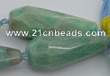 CNG5638 15.5 inches 15*35mm - 18*45mm faceted teardrop amazonite beads