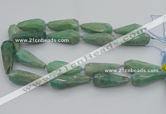 CNG5638 15.5 inches 15*35mm - 18*45mm faceted teardrop amazonite beads