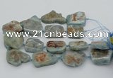CNG5674 15.5 inches 30*40mm - 35*45mm freeform aquamarine beads