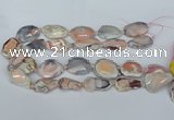 CNG5676 18*25mm - 30*35mm faceted freeform pink botswana agate beads