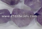 CNG569 20*30mm - 25*40mm faceted nuggets amethyst gemstone beads