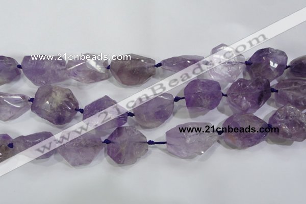 CNG569 20*30mm - 25*40mm faceted nuggets amethyst gemstone beads