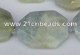 CNG5690 15.5 inches 20*30mm - 35*45mm faceted freeform aquamarine beads