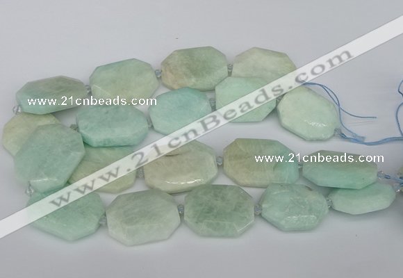 CNG5691 15.5 inches 20*30mm - 35*45mm faceted freeform amazonite beads