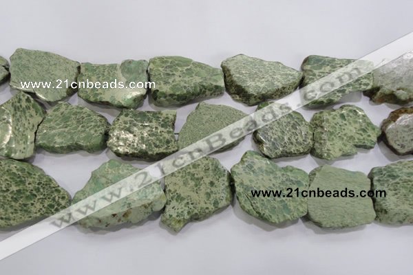 CNG570 25*30mm - 30*40mm nuggets serpentine jasper beads