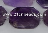 CNG5700 15.5 inches 25*30mm - 28*35mm faceted freeform amethyst beads