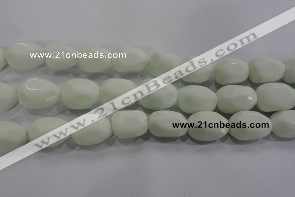 CNG571 15.5 inches 18*25mm nuggets white porcelain beads