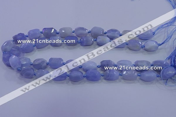 CNG5728 12*16mm - 13*18mm faceted nuggets blue lace agate beads