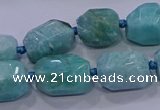 CNG5729 12*16mm - 13*18mm faceted nuggets amazonite beads