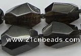 CNG5735 12*16mm - 15*25mm faceted nuggets ice black obsidian beads