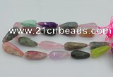 CNG5741 15*35mm - 18*45mm faceted teardrop mixed gemstone beads