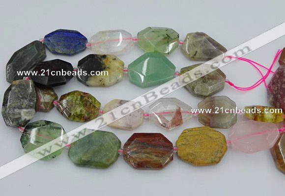 CNG5742 20*30mm - 35*45mm faceted freeform mixed gemstone beads